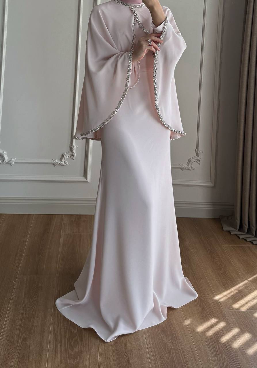 PUDRA TAŞ DETAYLI ELBİSE 