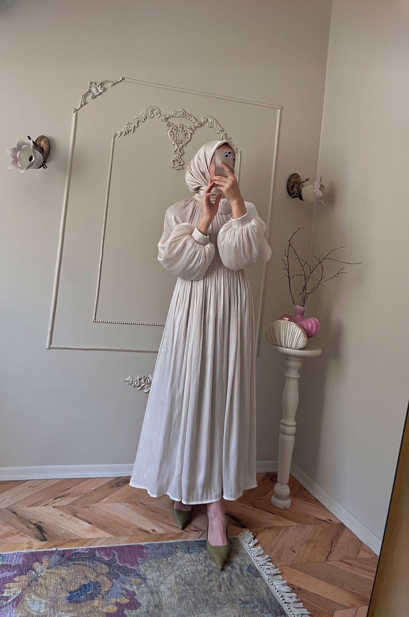 Gül Detaylı Organze 